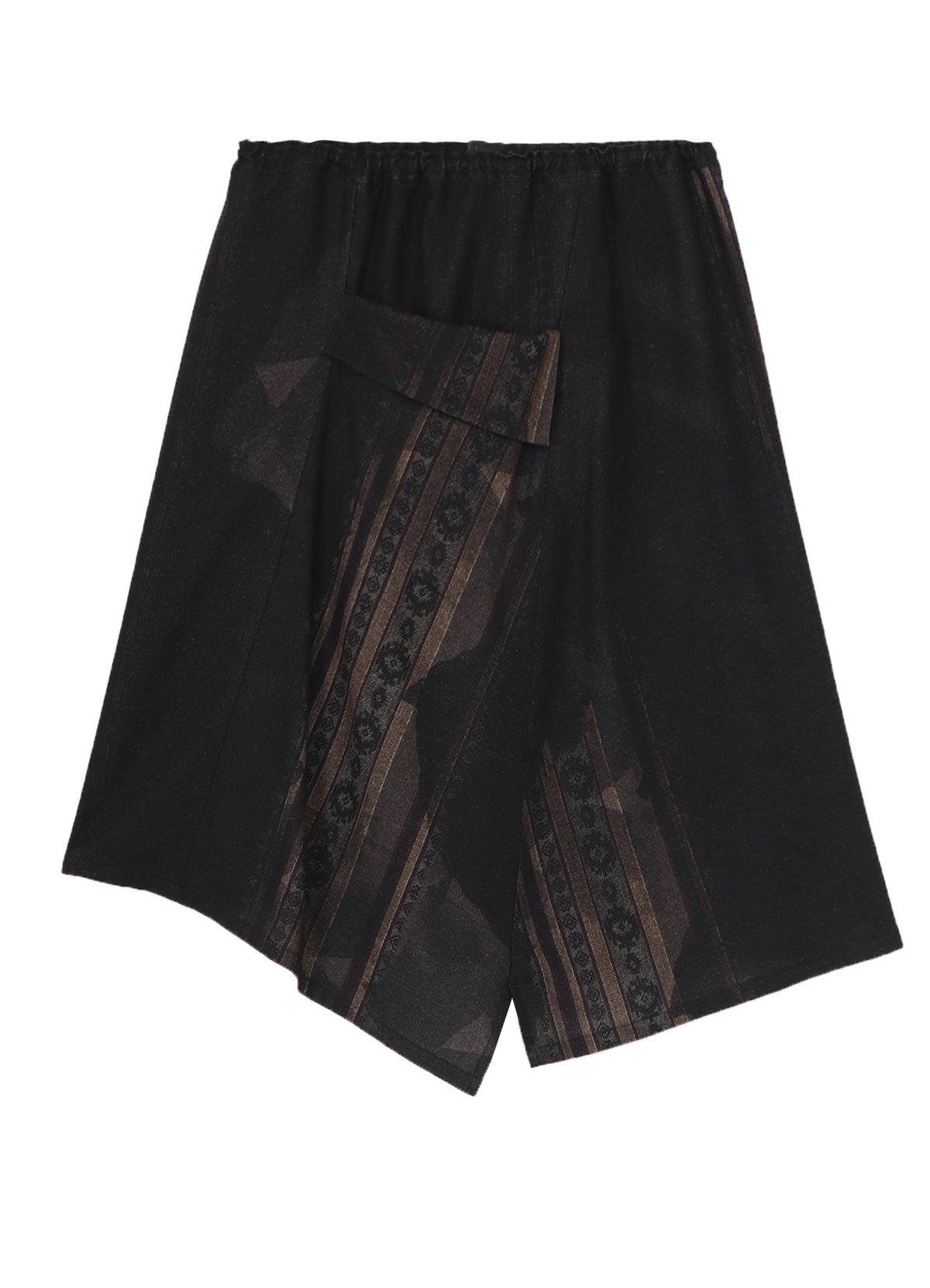 WOOL NYLON FLANNEL GREY STRIPE LEFT DROP SKIRT