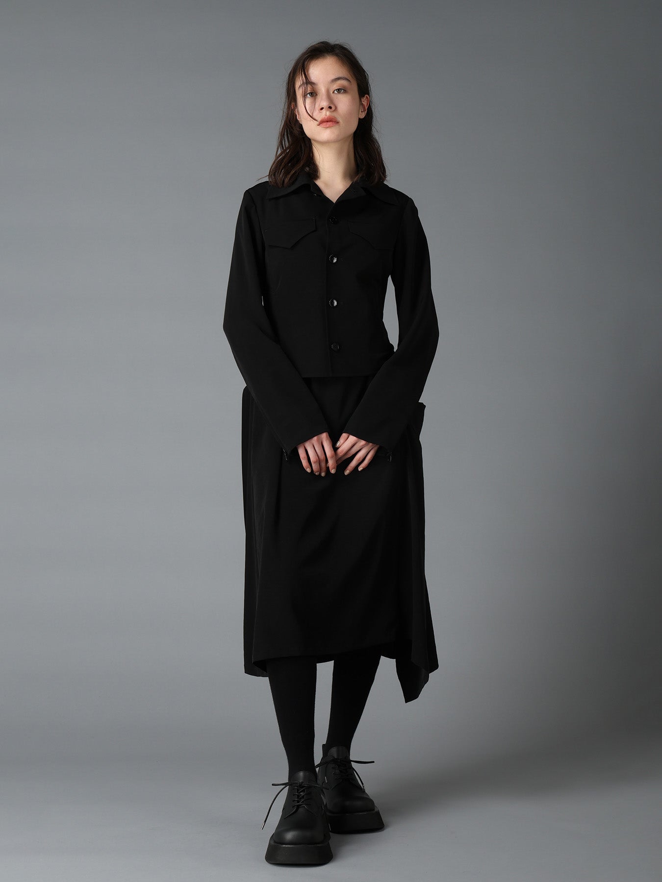 CREPE de CHINE LEFT DROP GATHER SKIRT