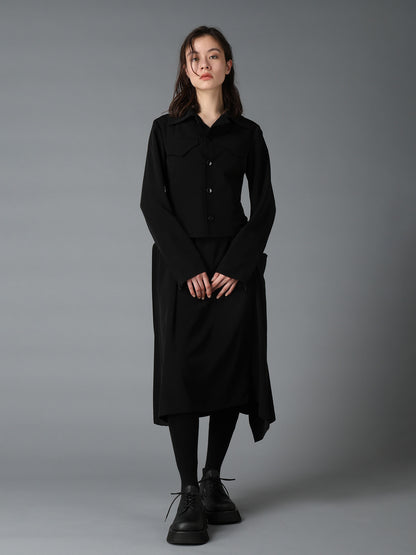CREPE de CHINE LEFT DROP GATHER SKIRT