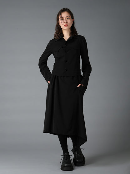 CREPE de CHINE LEFT DROP GATHER SKIRT