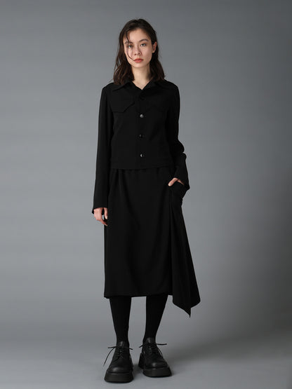 CREPE de CHINE LEFT DROP GATHER SKIRT