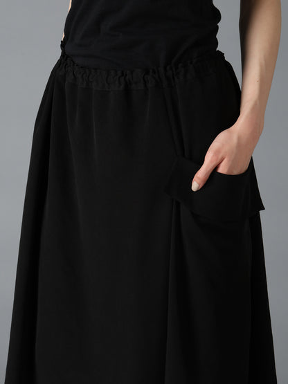 CREPE de CHINE LEFT DROP GATHER SKIRT