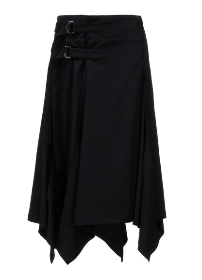 WOOL GABARDINE WRAP SKIRT