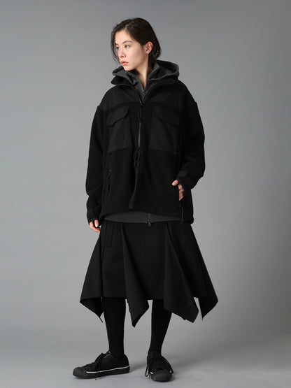 WOOL GABARDINE WRAP SKIRT