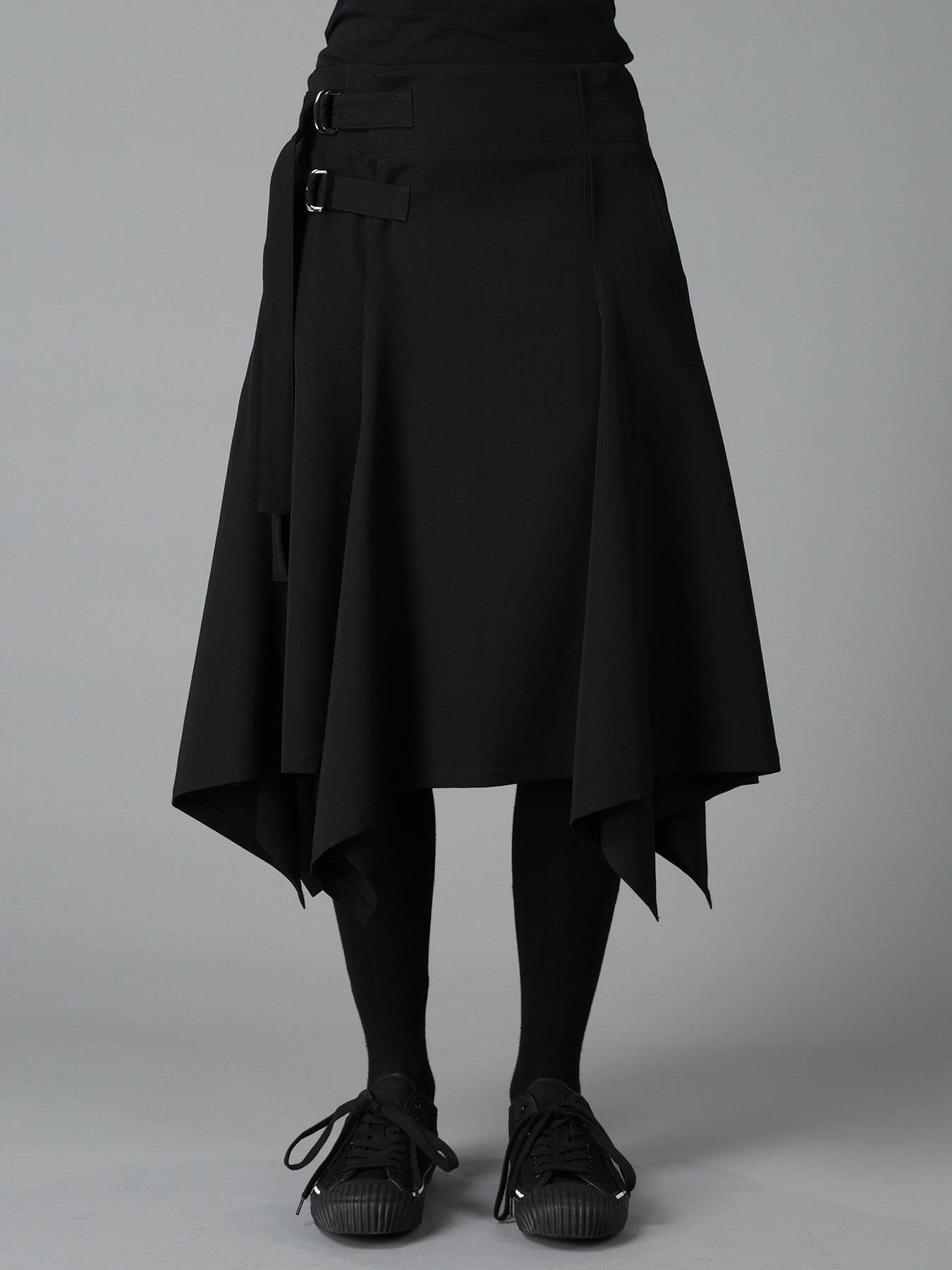 WOOL GABARDINE WRAP SKIRT