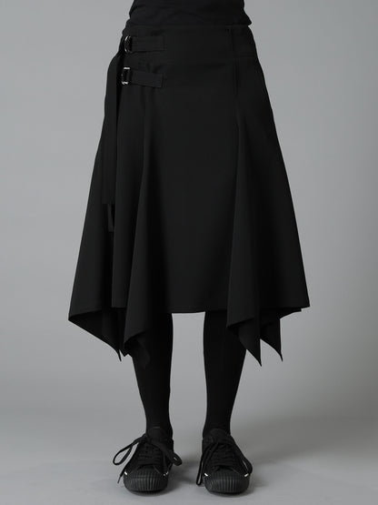 WOOL GABARDINE WRAP SKIRT