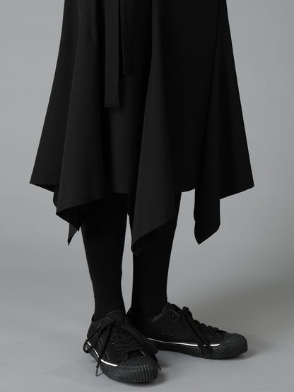 WOOL GABARDINE WRAP SKIRT