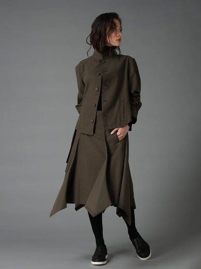 CELLULOSE COTTON BIO TWILL WRAP SKIRT