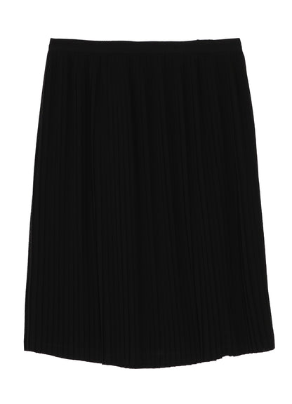 BLACK CHIFFON PLEATS WRAP SKIRT