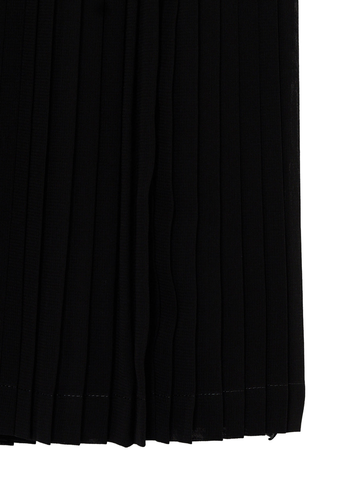 BLACK CHIFFON PLEATS WRAP SKIRT