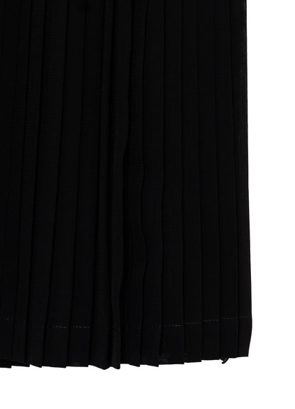 BLACK CHIFFON PLEATS WRAP SKIRT
