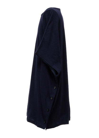 AIRY FEATHERY SIDE-BUTTON OVERSIZED SHORT-SLEEVE T-SHIRT