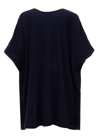 AIRY FEATHERY SIDE-BUTTON OVERSIZED SHORT-SLEEVE T-SHIRT