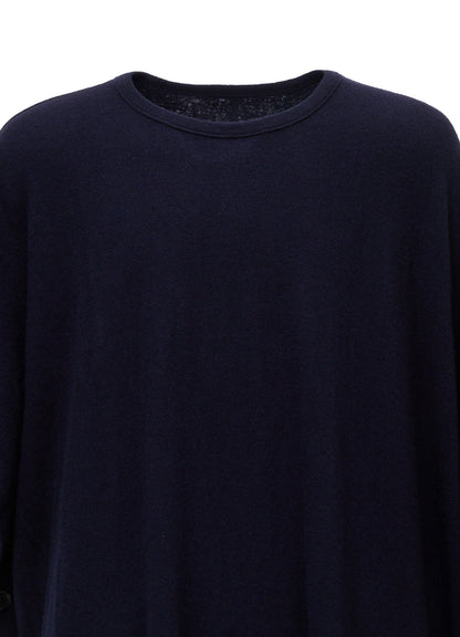 AIRY FEATHERY SIDE-BUTTON OVERSIZED SHORT-SLEEVE T-SHIRT