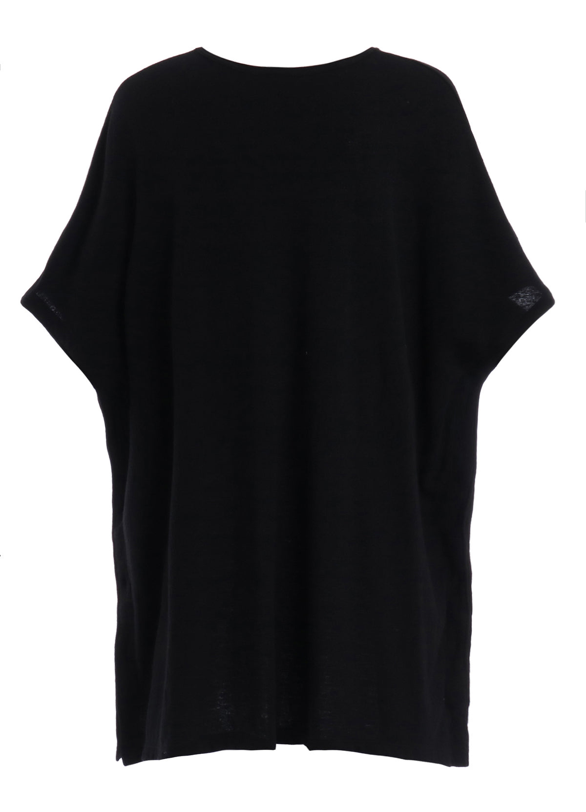 AIRY FEATHERY SIDE-BUTTON OVERSIZED SHORT-SLEEVE T-SHIRT
