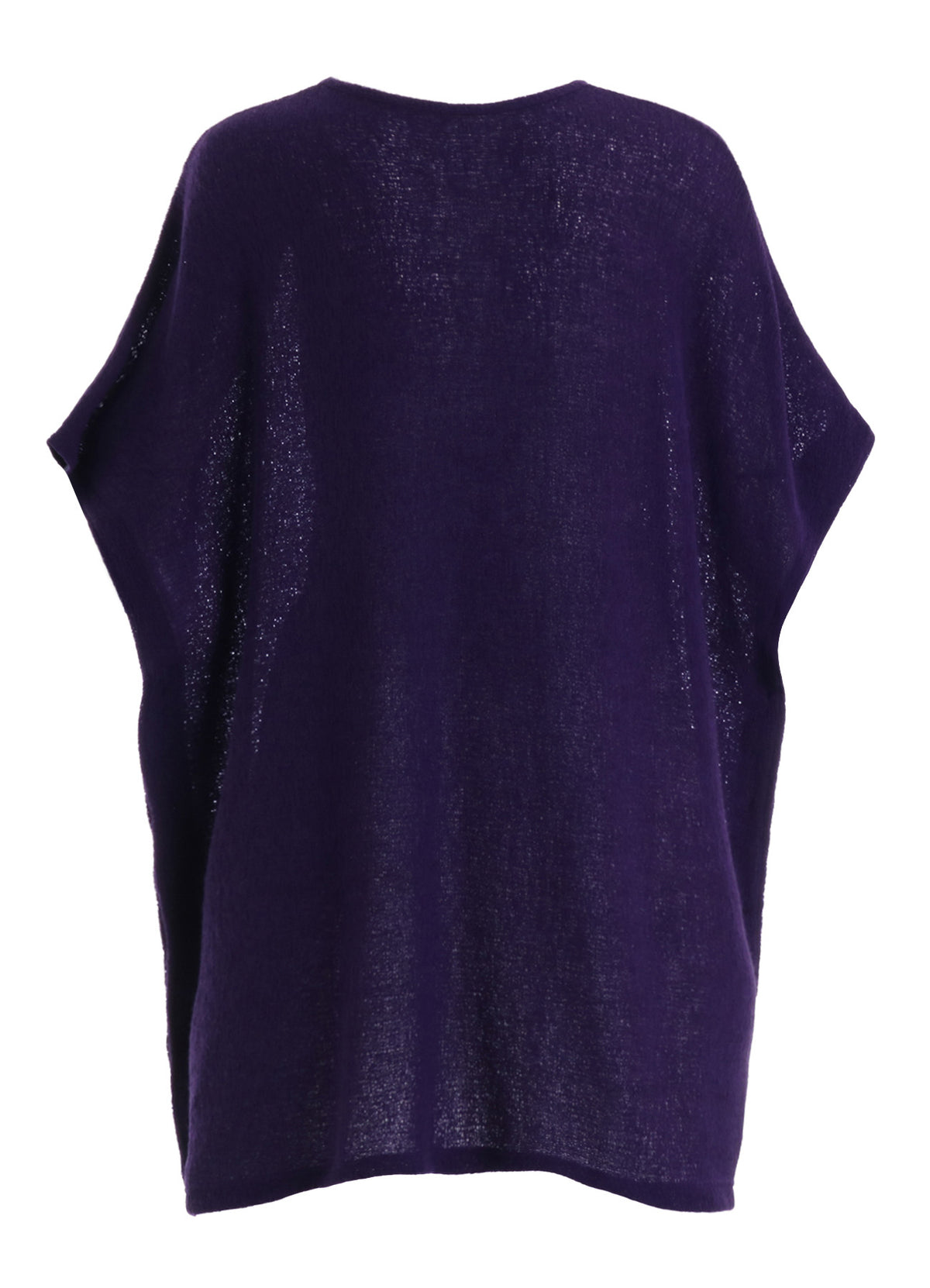 SPIDER WEB KNIT SIDE-BUTTON BIG SHORT-SLEEVED T