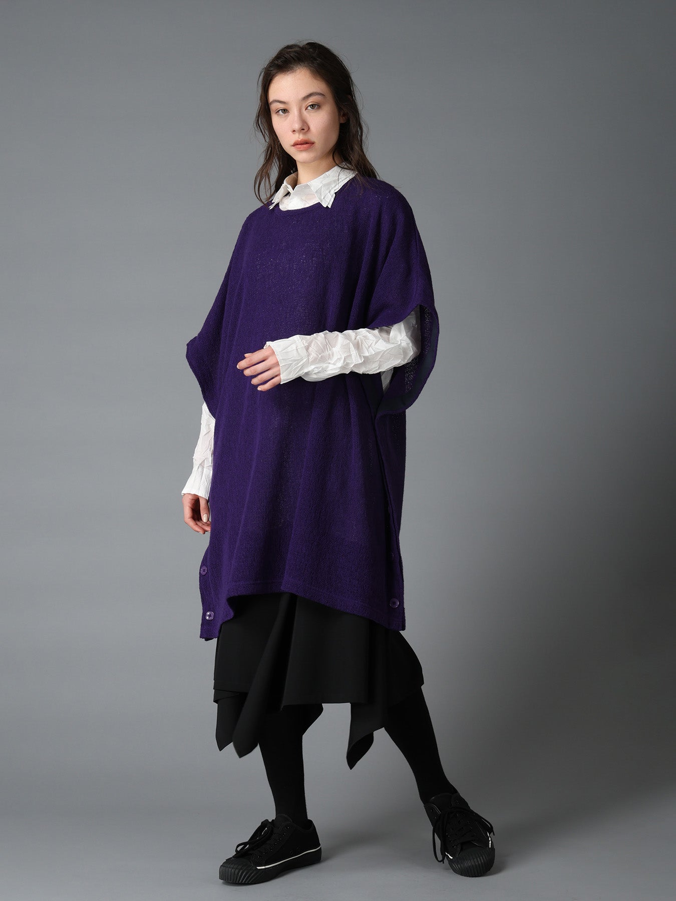 SPIDER WEB KNIT SIDE-BUTTON BIG SHORT-SLEEVED T – THE SHOP YOHJI