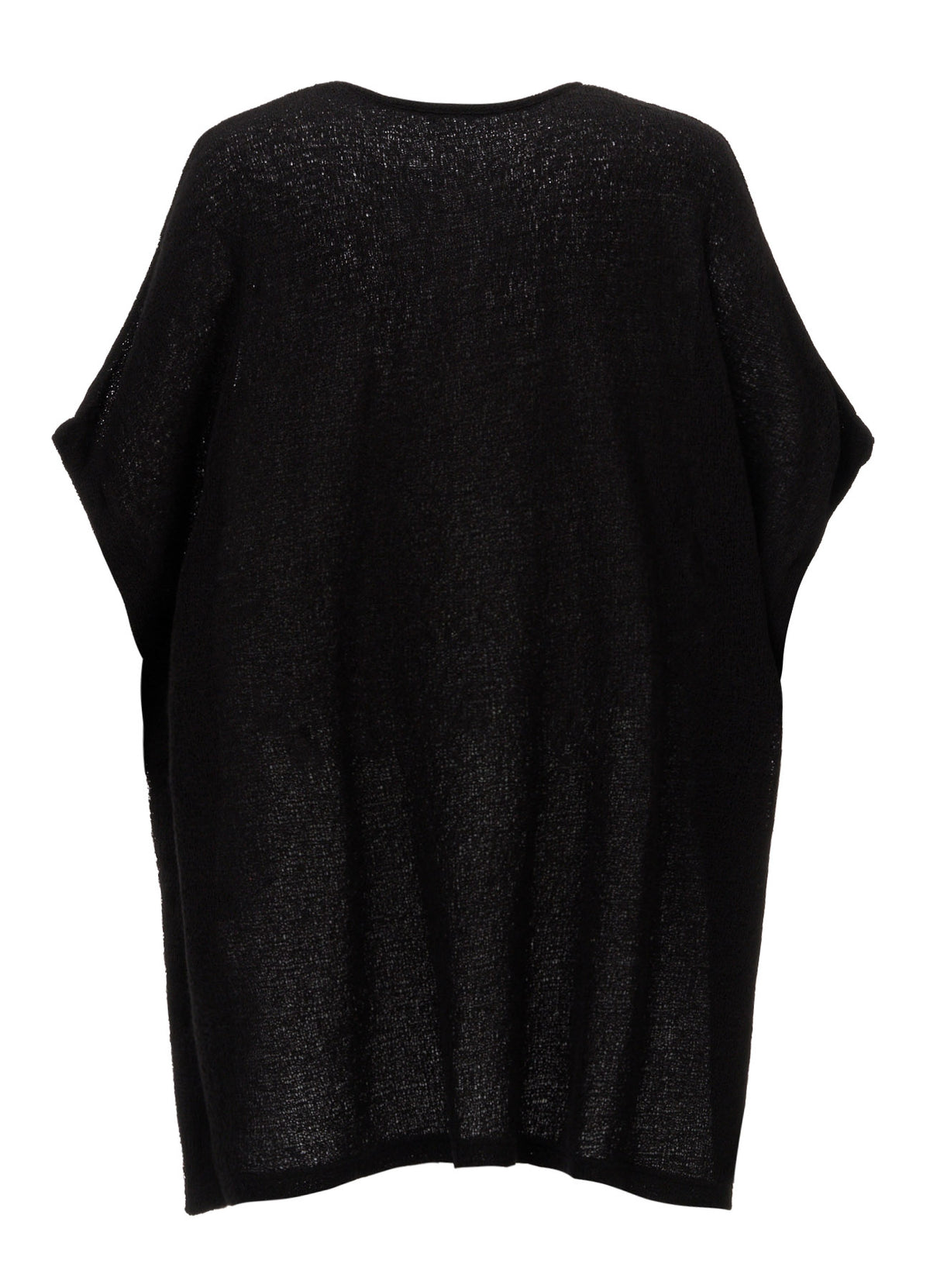 SPIDER WEB KNIT SIDE-BUTTON BIG SHORT-SLEEVED T