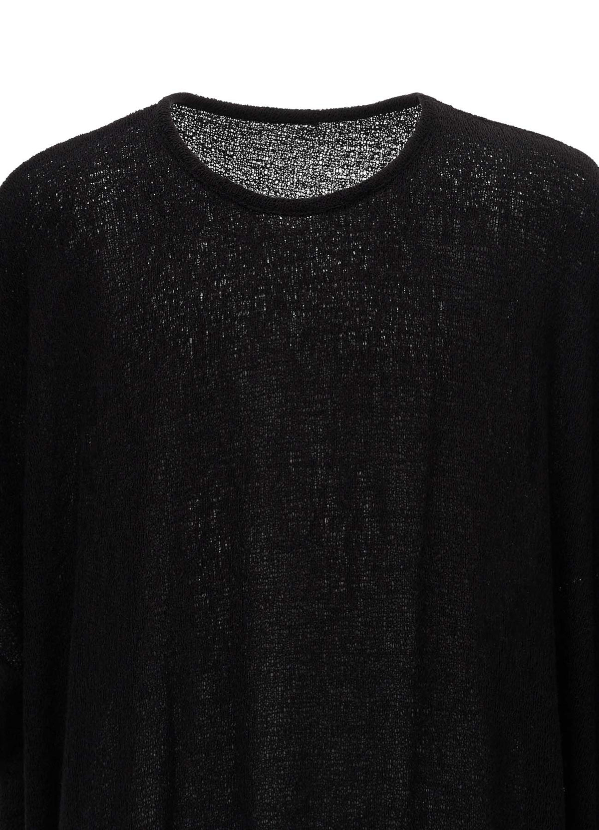 SPIDER WEB KNIT SIDE-BUTTON BIG SHORT-SLEEVED T