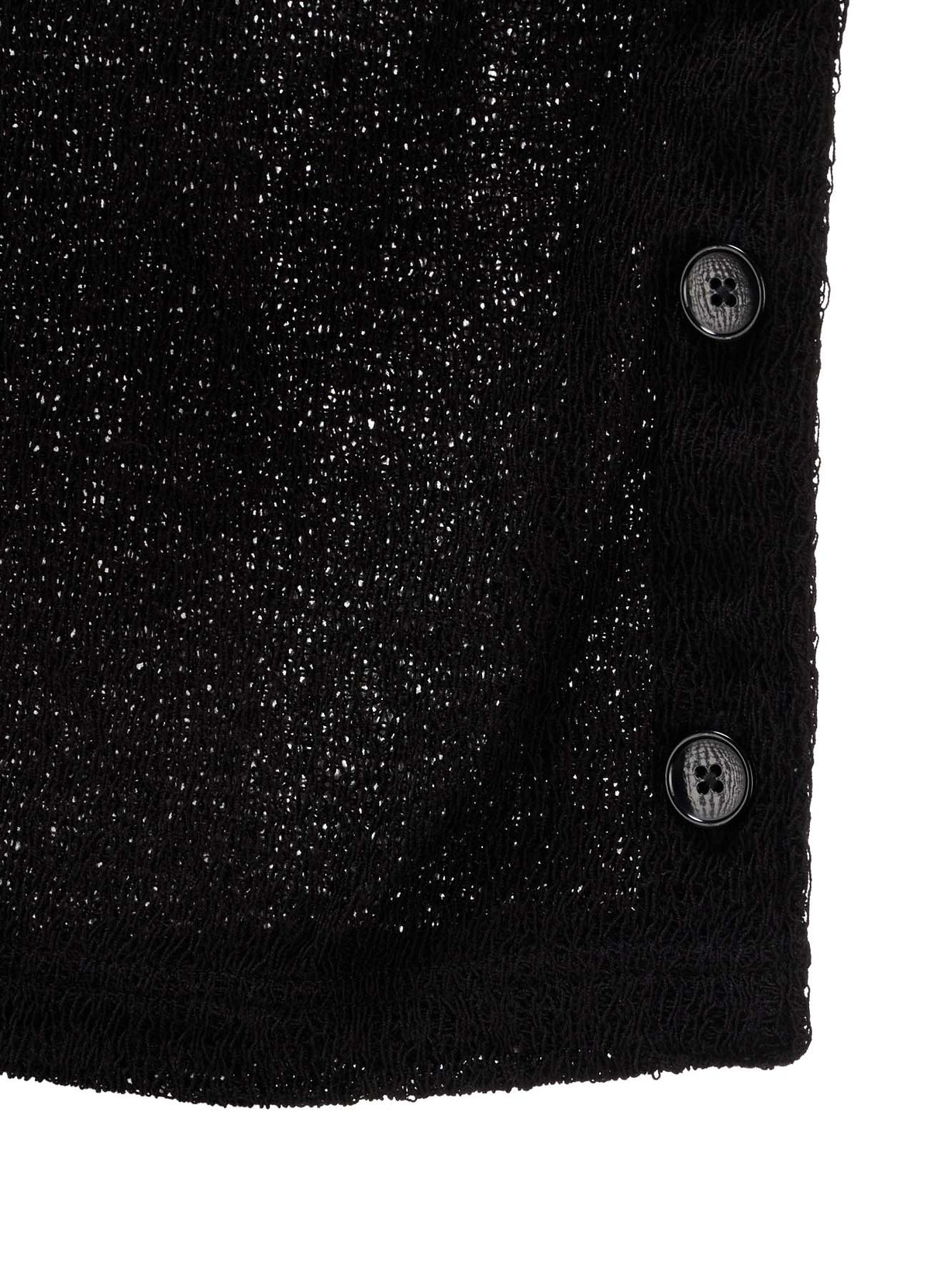 SPIDER WEB KNIT SIDE-BUTTON BIG SHORT-SLEEVED T