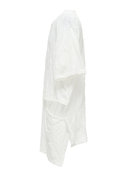 CATCH WASHER WRINKLE JERSEY LEFT SIDE CUT OUT SHORT SLEEVED T
