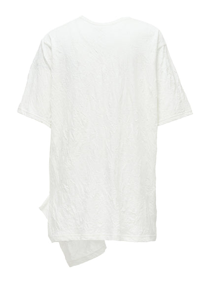 CATCH WASHER WRINKLE JERSEY LEFT SIDE CUT OUT SHORT SLEEVED T