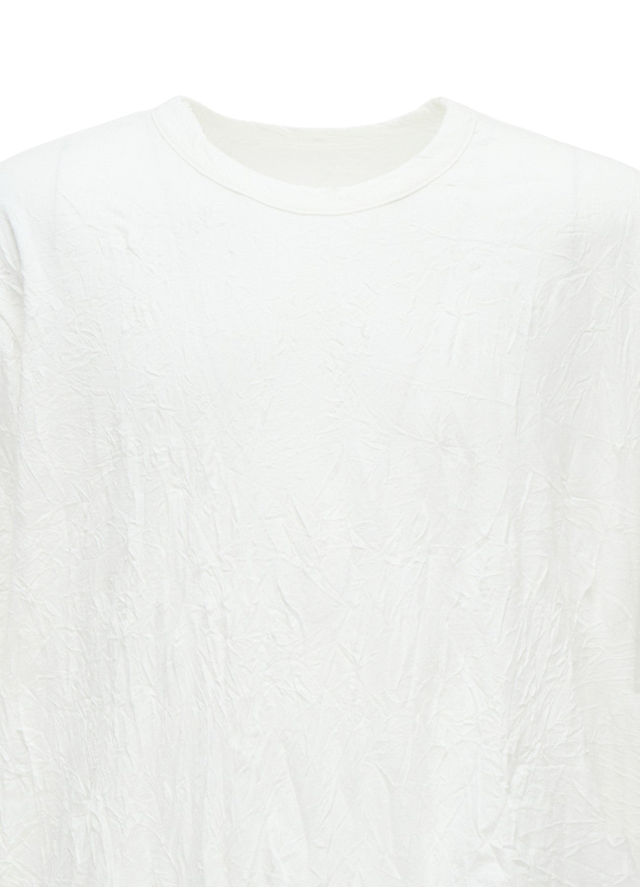 CATCH WASHER WRINKLE JERSEY LEFT SIDE CUT OUT SHORT SLEEVED T