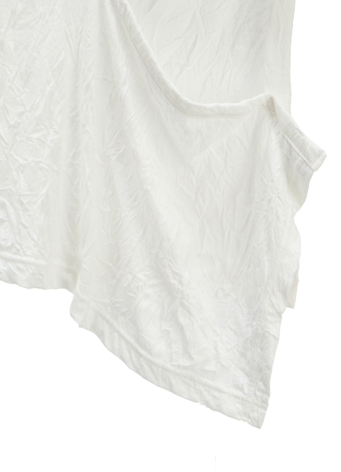 CATCH WASHER WRINKLE JERSEY LEFT SIDE CUT OUT SHORT SLEEVED T