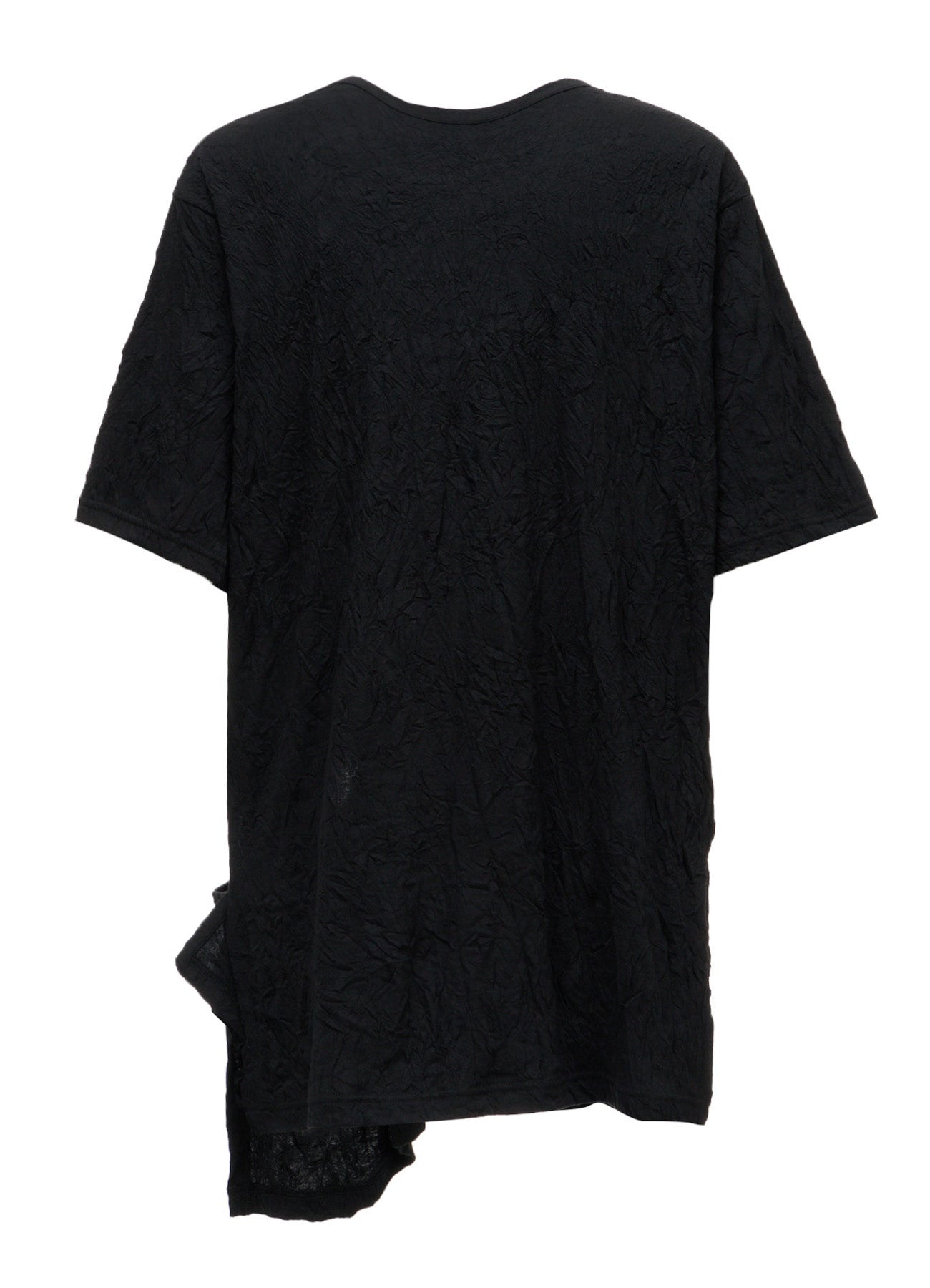CATCH WASHER WRINKLE JERSEY LEFT SIDE CUT OUT SHORT SLEEVED T