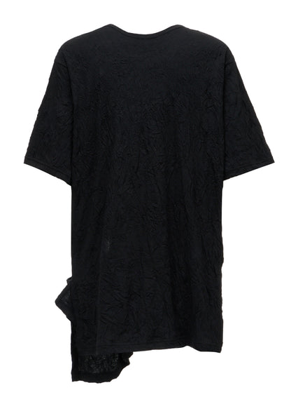 CATCH WASHER WRINKLE JERSEY LEFT SIDE CUT OUT SHORT SLEEVED T