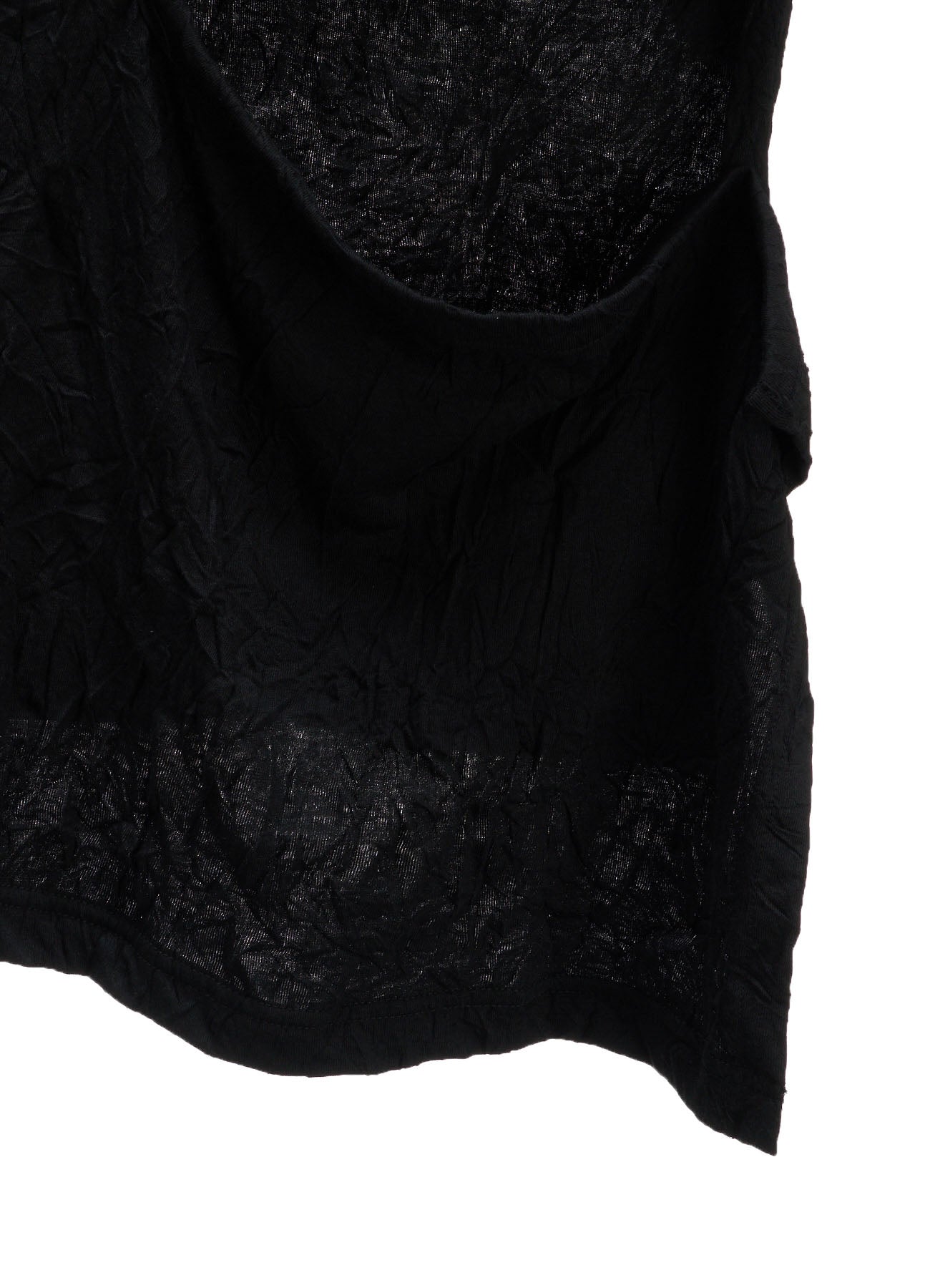 CATCH WASHER WRINKLE JERSEY LEFT SIDE CUT OUT SHORT SLEEVED T