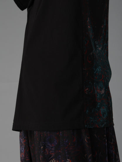 PAISLEY+COTTON JERSEY SHORT SLEEVED T