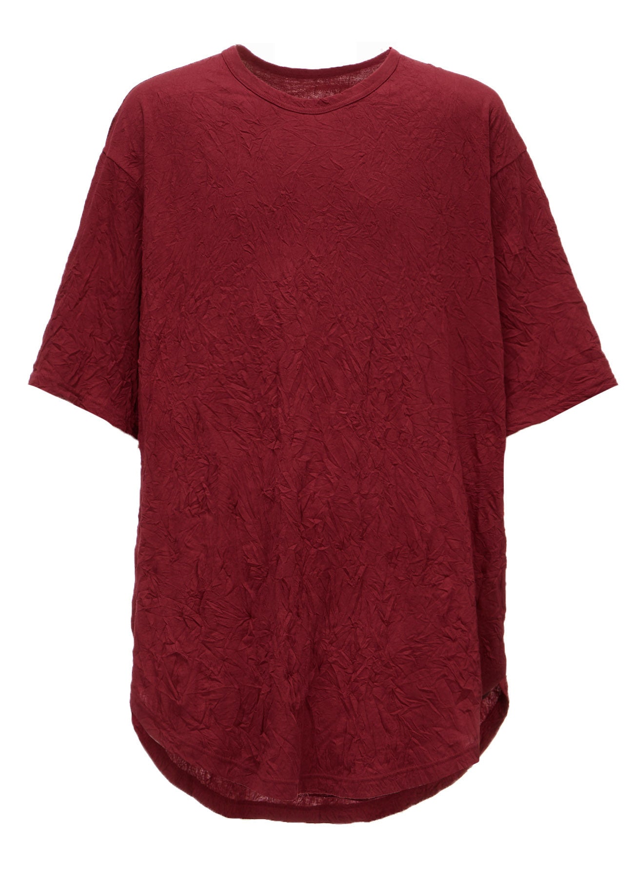 CATCH WASHER WRINKLE JERSEY ROUND HEM JUMBO SHORT SLEEVED T