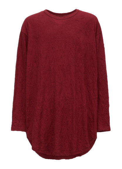 CATCH WASHER WRINKLE JERSEY ROUND HEM JUMBO LONG SLEEVED T