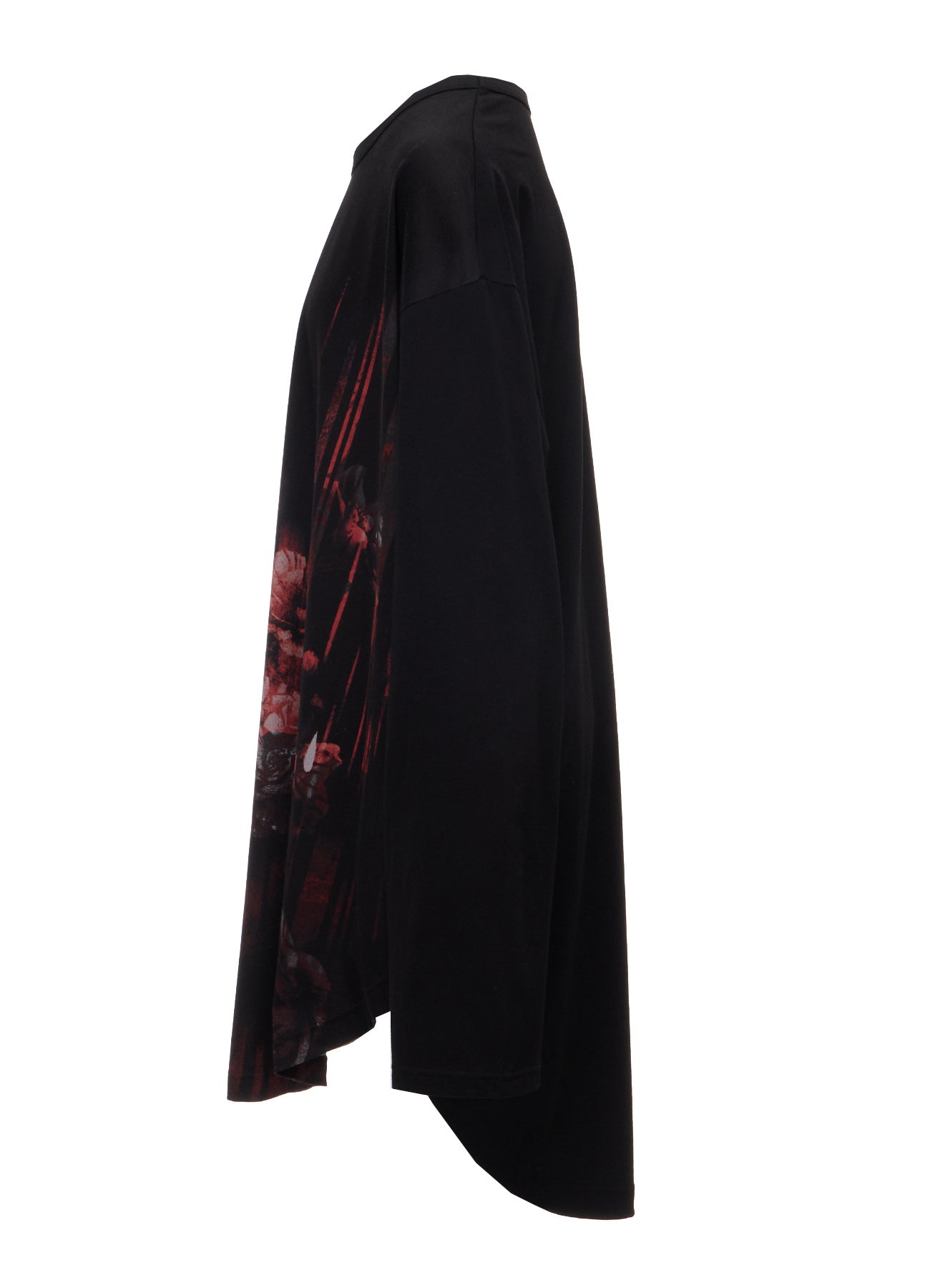 FLORAL STRIPED & COTTON JERSEY JUMBO LONG-SLEEVED T-SHIRT