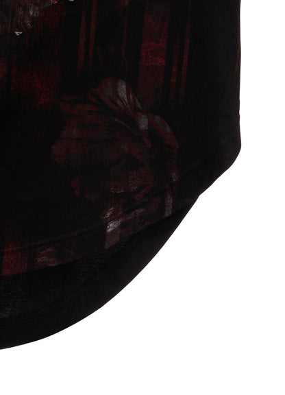 FLORAL STRIPED & COTTON JERSEY JUMBO LONG-SLEEVED T-SHIRT