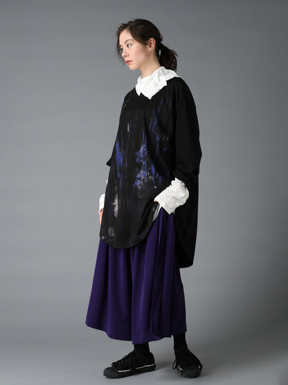 FLORAL STRIPED & COTTON JERSEY JUMBO LONG-SLEEVED T-SHIRT