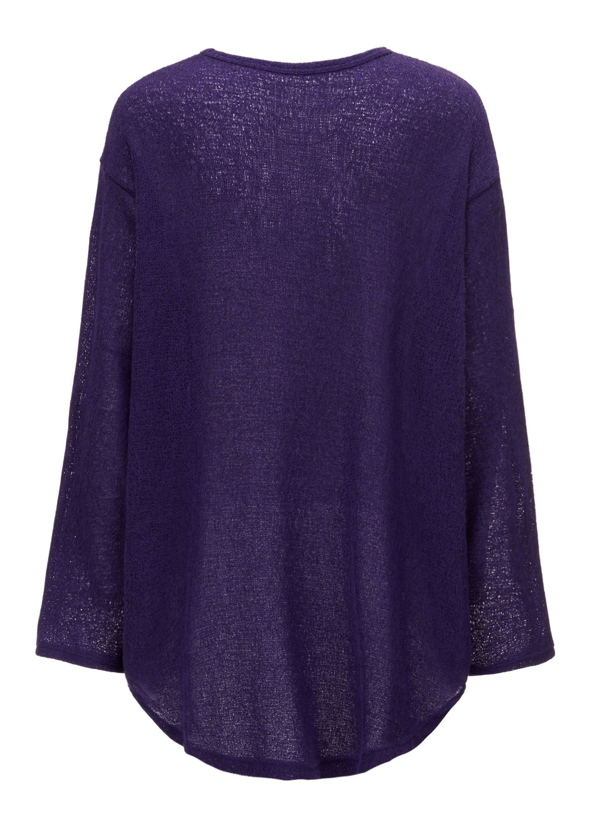 SPIDER WEB KNIT ROUND-HEM JUMBO LONG-SLEEVED T
