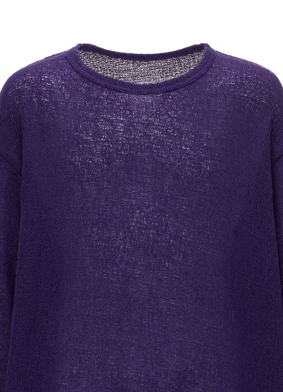SPIDER WEB KNIT ROUND-HEM JUMBO LONG-SLEEVED T