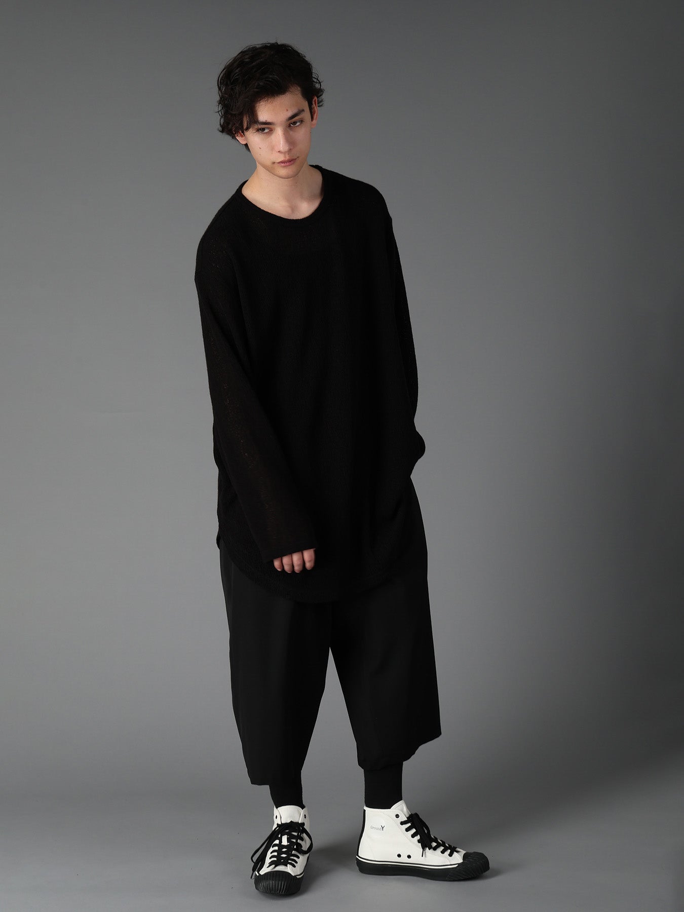 SPIDER WEB KNIT ROUND-HEM JUMBO LONG-SLEEVED T – THE SHOP YOHJI