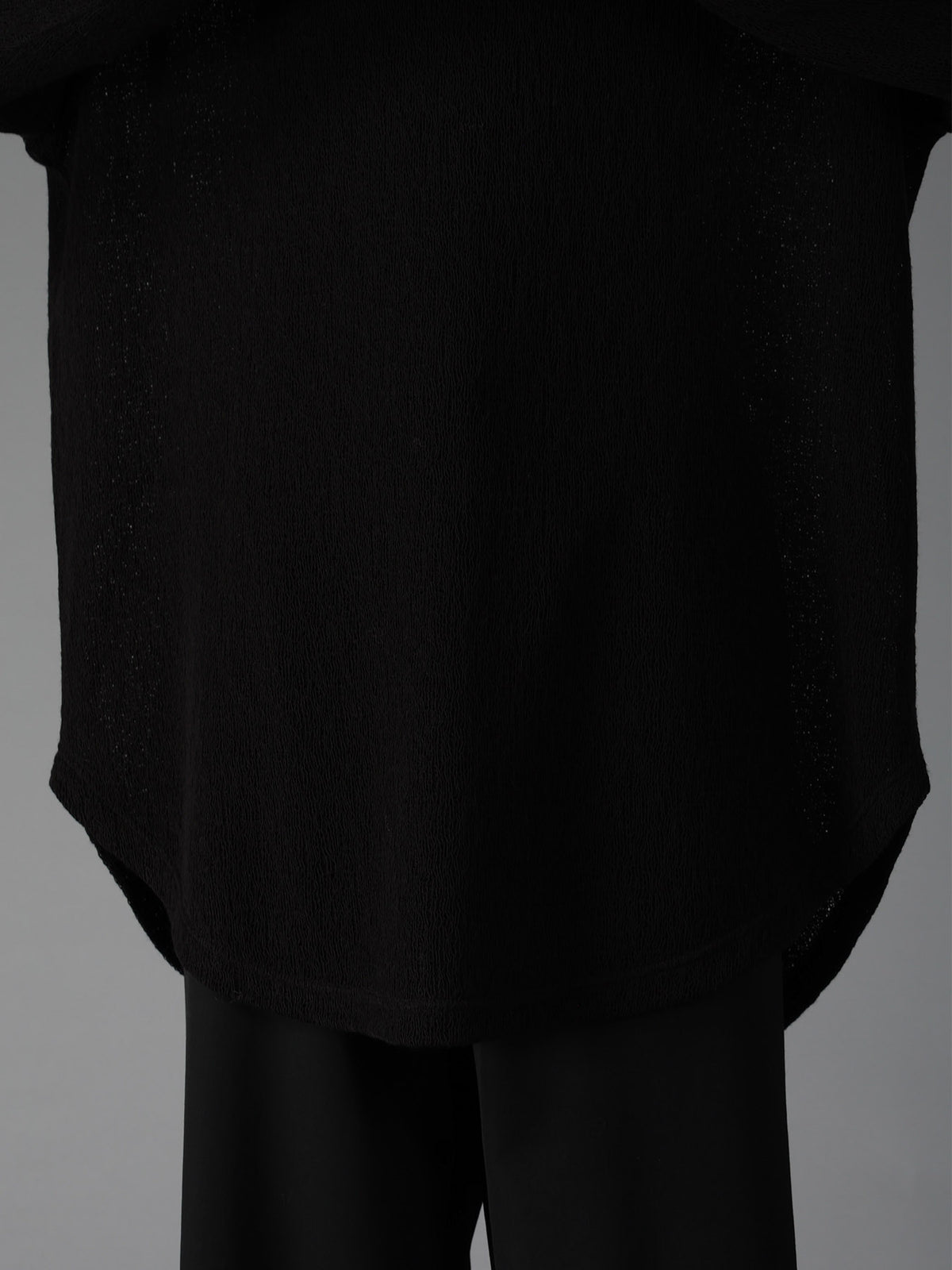 SPIDER WEB KNIT ROUND-HEM JUMBO LONG-SLEEVED T