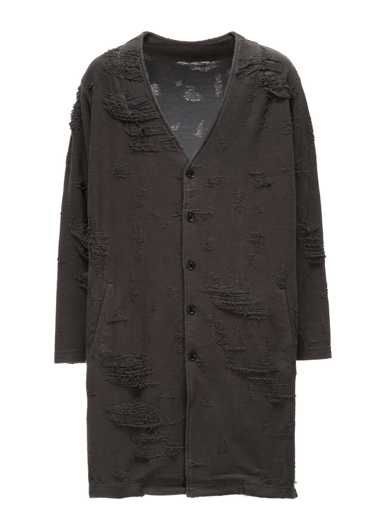 だて DAMAGE JACQUARD FRENCH TERRY V-NECK LONG CARDIGAN – THE SHOP YOHJI