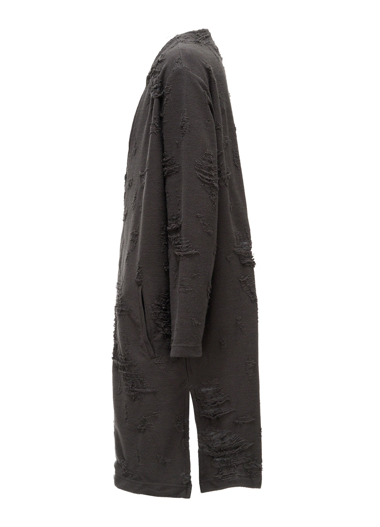 yohji yamamoto カーディガン DAMAGE JACQUARD FRENCH TERRY V-NECK LONG CARDIGAN – THE SHOP YOHJI