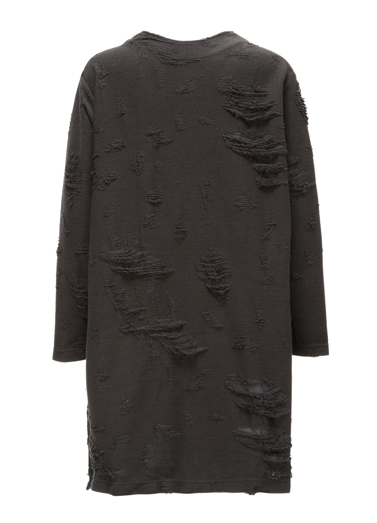 DAMAGE JACQUARD FRENCH TERRY V-NECK LONG CARDIGAN