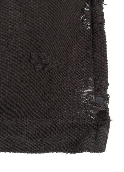 DAMAGE JACQUARD FRENCH TERRY V-NECK LONG CARDIGAN