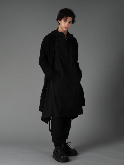 DAMAGE JACQUARD FRENCH TERRY V-NECK LONG CARDIGAN