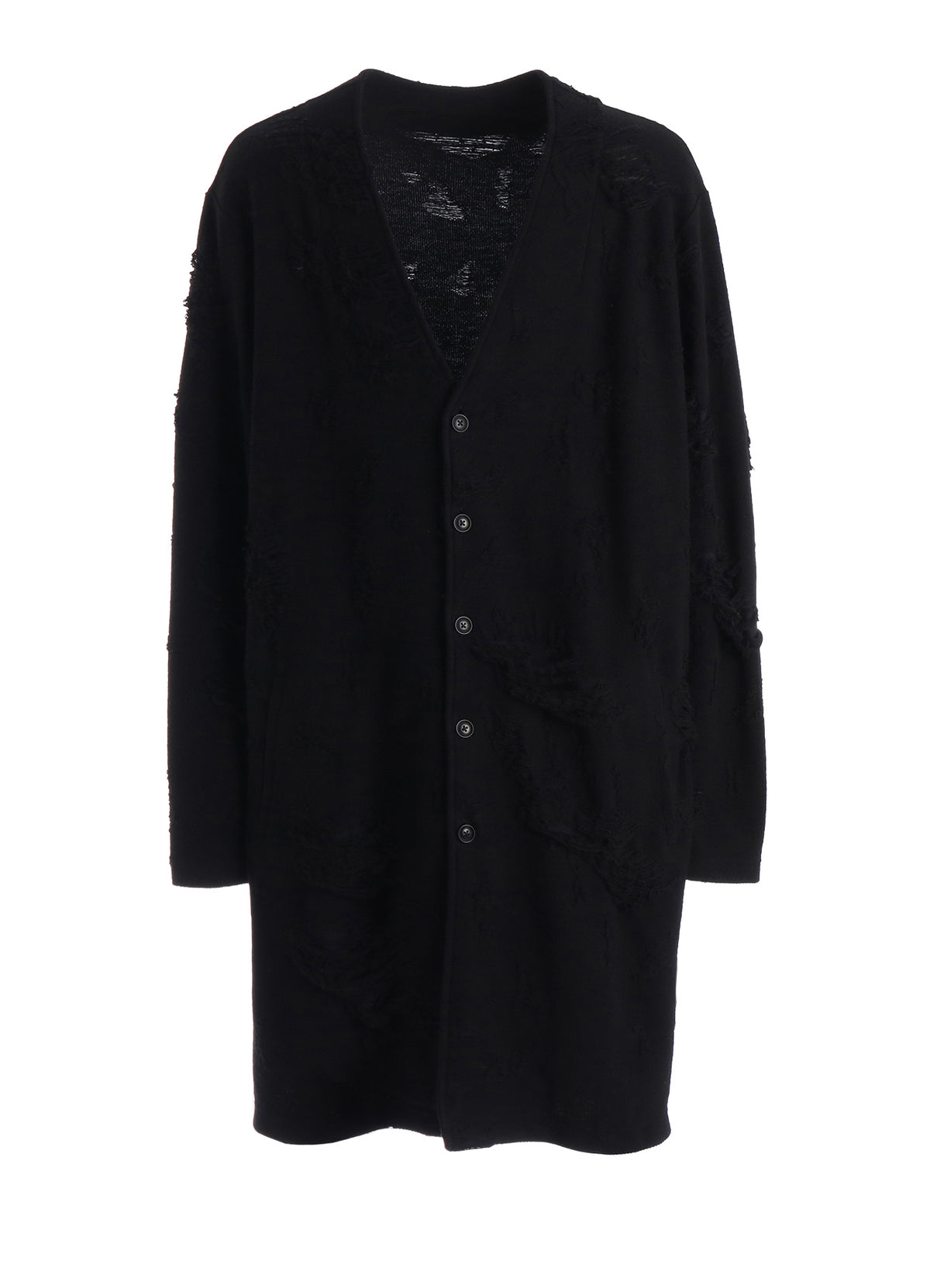 DAMAGE JACQUARD FRENCH TERRY V-NECK LONG CARDIGAN