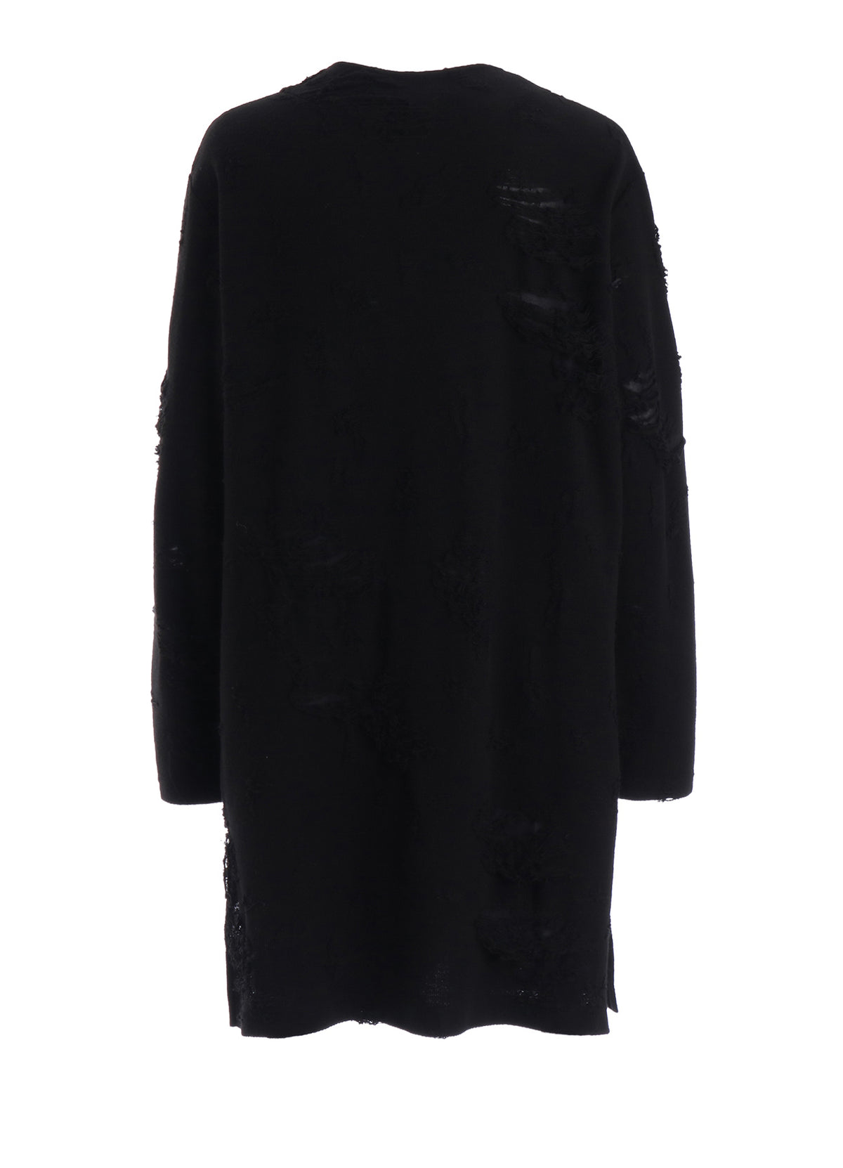 DAMAGE JACQUARD FRENCH TERRY V-NECK LONG CARDIGAN