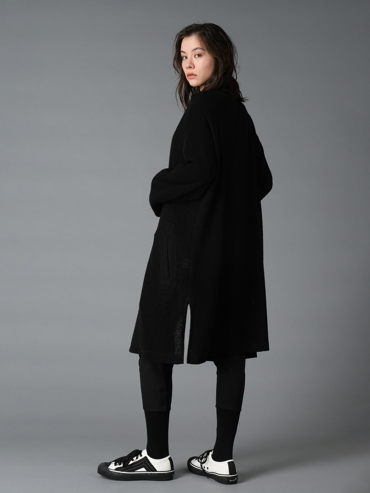 SPIDER WEB KNIT V-NECK LONG CARDIGAN