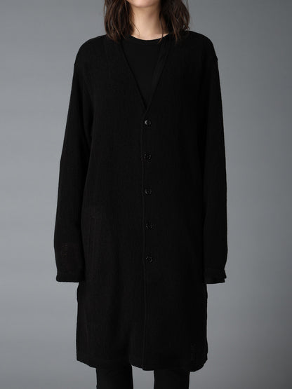 SPIDER WEB KNIT V-NECK LONG CARDIGAN